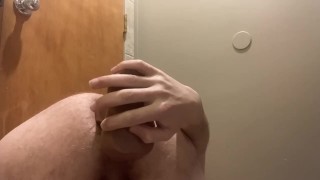 Trying to fit a monster dildo in my tight ass