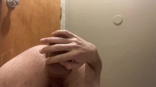Trying to fit a monster dildo in my tight ass