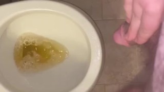 Pissing in the toilet 