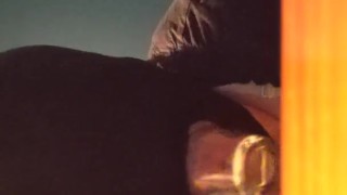 Slave gets Bimbo Lips with Shot Glass