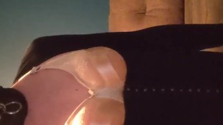 Crossdresser Twirls Around in a Black Dress