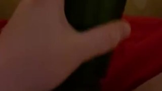 Using a pussy pocket to wank off my dick with a condom