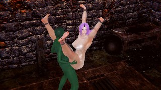 Goblin fuck tied up ogre Shion in BDSM cave hentai
