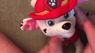 Jacking off and cumming on Paw Patrol Marshall