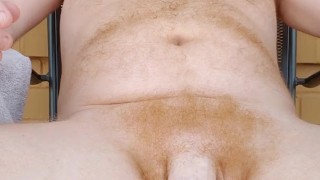 Hairy ginger naked and showing off at the hotel