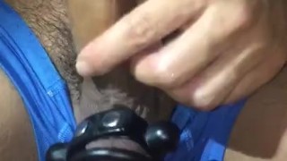 Long Uncut Cock & Ball Torture 
