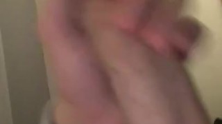 Side view of me wanking my huge cock
