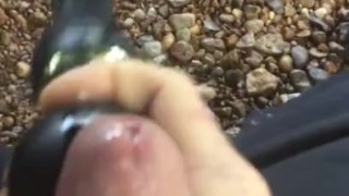 Cumming outside with vibrating wand 