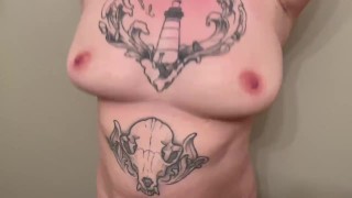 My wife learns how to spin her tits 