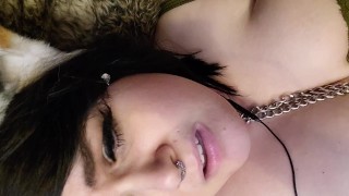 BBW submissive neko girl xxkittens quickie orgasm with fuck machine - moaning and purring for you