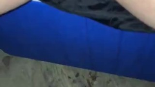 We escaped to our outdoor shed in order to get some privacy to fuck in peace, watch her finish him 