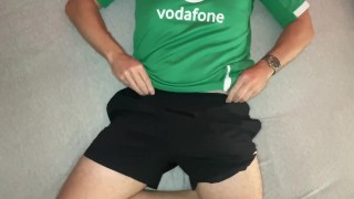 Afternoon wank cuming on my rugby shirt