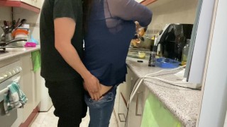 I fuck my stepmom's ASS while she cooks!