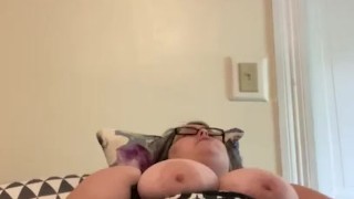 Bbw plays with two toys and cums loud and hard