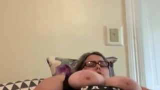 Bbw plays with two toys and cums loud and hard
