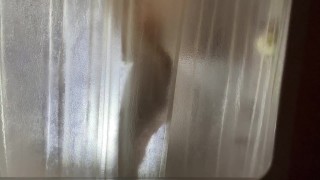 Step Aunt JOI in Shower Plays With Pussy Jack Off Spying On Best Legs Feet Tits