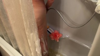 Step Aunt JOI in Shower Plays With Pussy Jack Off Spying On Best Legs Feet Tits