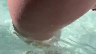 CUM watch me play with my pierced tits, tight pussy & ass all alone in my hot tub under the hot sun