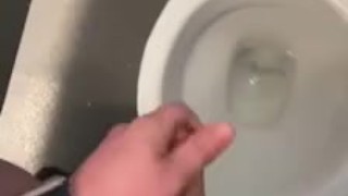 Playing with myself in the public toilets with big cumshot 