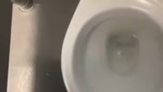 Playing with myself in the public toilets with big cumshot 
