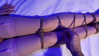 I tied tiny girlfriend and torment with orgasms. She moans so hard! | Bondage and vibrator