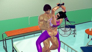 Baki fucks Juri Han Hanging in hospital 3d hentai
