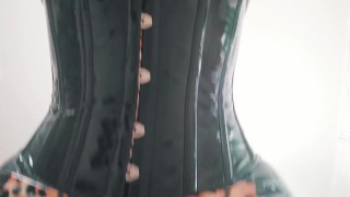 Latex Rubber Catsuit Selfie Video, MILF in fashion Catsuit