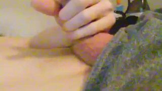 Horny Twink plays with his big cock 