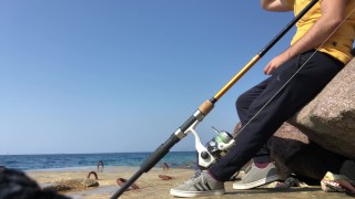 fishing the sound of the sea and waves peace and happiness
