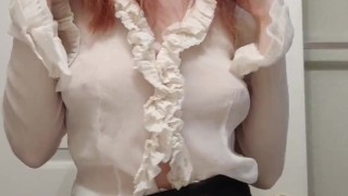 Titties bouncing in see thru top