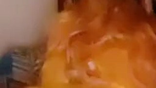 Bbw Ts Twerking in yellow lingerie 