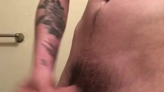 Tatted twink shoots thick load 