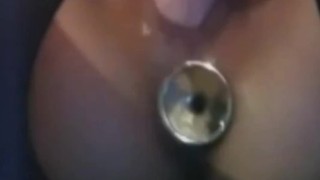 I play at home with an anal plug and a dildo