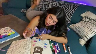ASMR Color with me | BIG Expo Markers soft spoken & whispered FEET