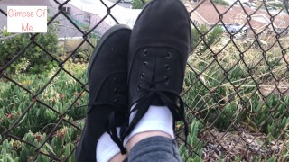 wiggling toes in her little black shoes - glimpseofme