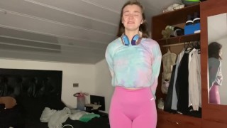 Pee desperation! Girlfriend pisses her pants for you! POV