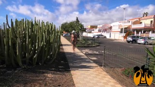 Risky naked walk down the street. Public nudity MiaAmahl