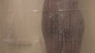 Hot Shower. Peaking on me showering through my sheer curtains. 