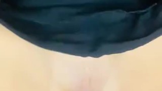 Tiny beautiful pussy try’s to sit on a HUGE cucumber