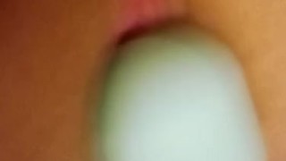Soft moans while masturbating