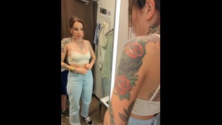 Blowjob in the Store's Fitting Room in exchange for a dress !