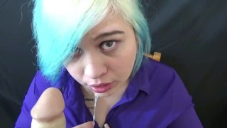 Sloppy Dildo BJ pov FREE PREVIEW spit on collar shirt