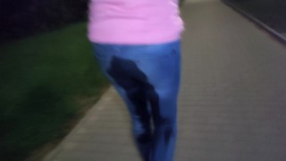 Pee my jeans outside and walking while i am pissy and wet (60 FPS)