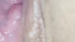 Playing in wife’s ruined pussy after BBC creampie