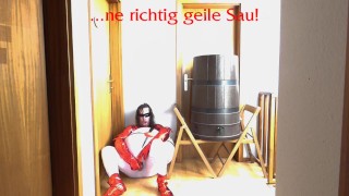 Widerlicher Superheld leert Fass, wichst sich und spritzt bei der Vorstellung ein Weib zu ficken...