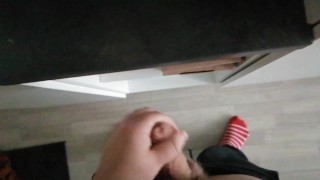 19-Year-Old jerks off in front of a mirror