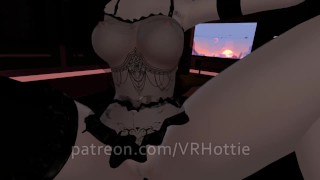Tattooed Brunette Lingerie Face Sitting Fat Ass Blue Eyes Grinding Fuck Lace Slut POV Lap Dance 3D