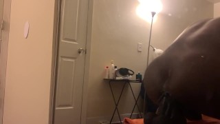 Mr. Hankey L Seahorse Dildo! Straight black man rides huge monster toy for 1st time!