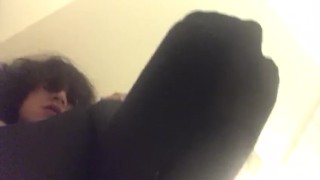 A twink showing his butt in leotards
