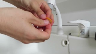 洗面所でコンドームに水を入れたら破裂した